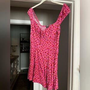 Pink floral summer dress